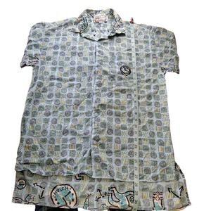 Vintage Swatch Button Front Shirt sz Bigger